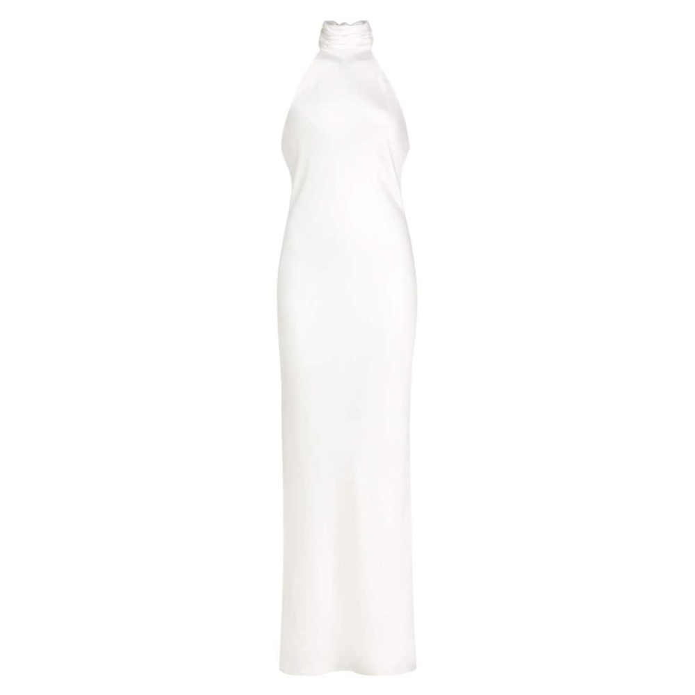 Ramy Brook | Tatiana High Neck Satin Gown | Ivory | Size: 2
